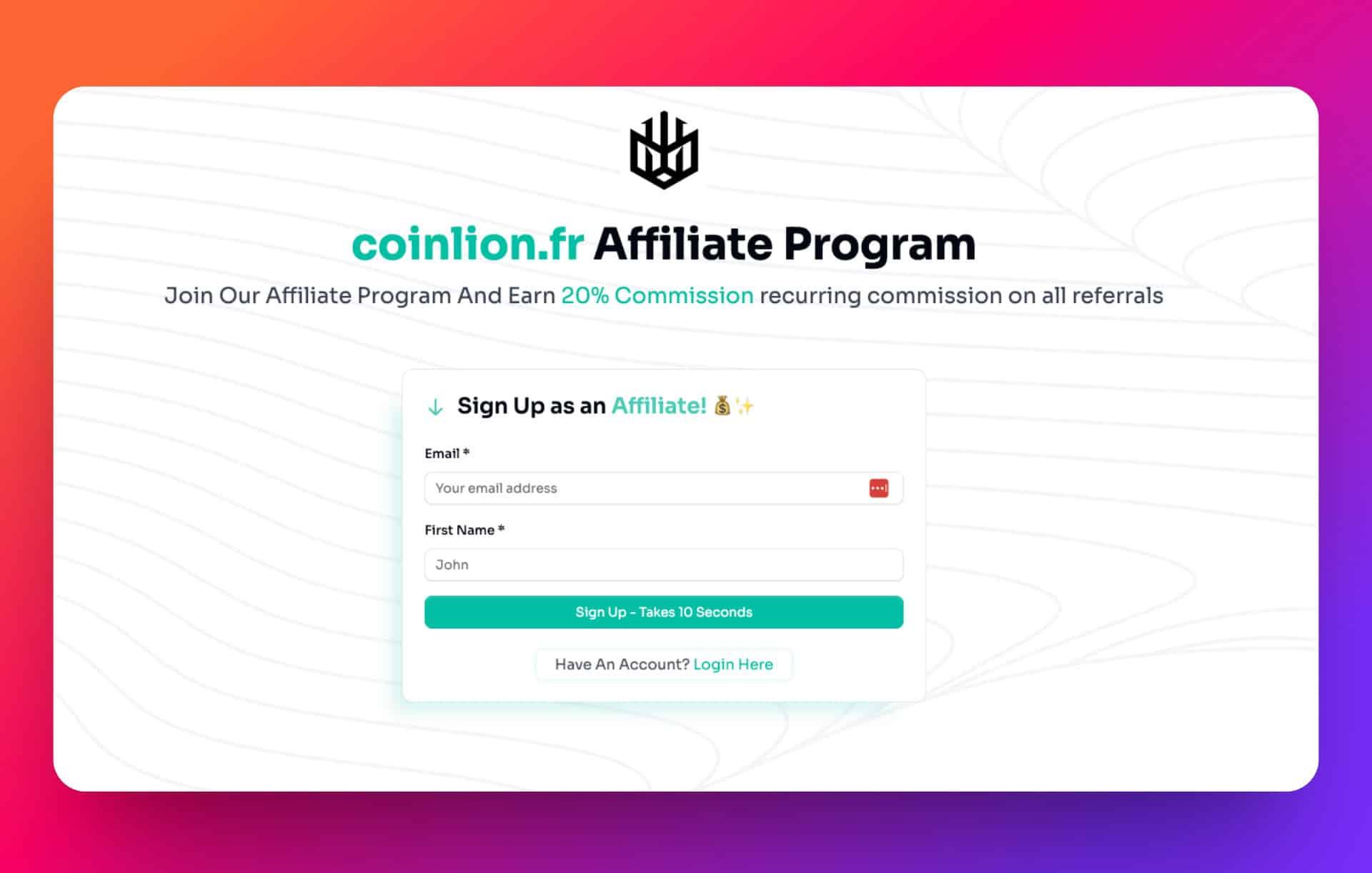 Coinlion Affiliate Program overview